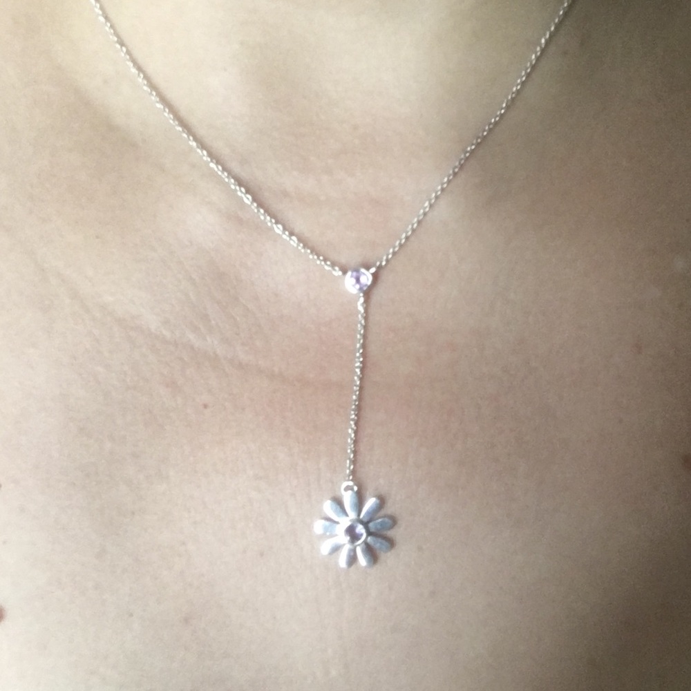 Beaverbrooks silver/purple necklace & earrings set